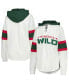 Фото #1 товара Women's White, Green Minnesota Wild Goal Zone Long Sleeve Lace-Up Hoodie T-shirt