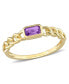 ფოტო #1 პროდუქტის 10K Yellow Gold or 10K Rose Gold Amethyst Link Ring