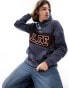 Фото #2 товара Lee varsity logo chest panel oversized hoodie in dusty navy