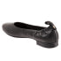 Trotters Gia T2252-001 Womens Black Wide Leather Slip On Ballet Flats Shoes