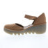 Фото #3 товара Fly London Biso BISO305FLY-004 Womens Brown Leather Strap Wedges Sandals Shoes