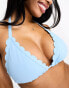 Peek & Beau Fuller Bust Exclusive mix & match scallop triangle bikini top in pastel blue