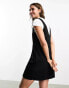 Monki pinafore mini dress in black Черный, S - EU 38-40 - фото #3