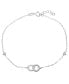 ფოტო #1 პროდუქტის Cubic Zirconia Pavé Interlocking Circles Ankle Bracelet in Sterling Silver or Two Tone Sterling Silver & 18K Gold-Plated Sterling Silver