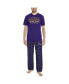 ფოტო #1 პროდუქტის Men's Purple, Black Baltimore Ravens Arctic T-shirt and Flannel Pants Sleep Set