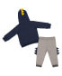 Infant Boys and Girls Navy, Gray Michigan Wolverines Dino Pullover Hoodie and Pants Set