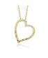 Фото #2 товара Sterling Silver with Round Cubic Zirconia Thin Open Heart Frame Necklace