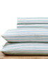 Фото #1 товара Crosshatch Printed Cal King Sheets Set - 400 Thread Count 100% Cotton Sateen - Taupish-Sage