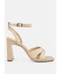 ფოტო #2 პროდუქტის heeri Womens metallic lined slim block heel sandals