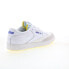Фото #16 товара Reebok Club C 85 Prince Mens White Leather Lace Up Lifestyle Sneakers Shoes
