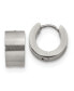 ფოტო #1 პროდუქტის Stainless Steel Brushed and Polished Hinged Hoop Earrings