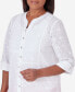 Women's Paradise Island Button Front Eyelet Top