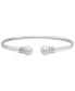 ფოტო #3 პროდუქტის Cultured Freshwater Pearl (7mm) Flex Bangle Bracelet in Sterling Silver