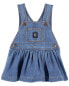 Фото #7 товара Baby Knit-Like Denim Jumper Dress 24M