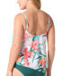 Фото #4 товара Women's Captivate Bra-Sized Handkerchief-Hem Tankini Top