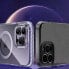 Magnetyczne etui iPhone 14 Plus MagSafe PQY Ice Crystal Series różowo-niebieskie