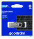 GoodRam UTS2 - 8 GB - USB Type-A - 2.0 - 20 MB/s - Swivel - Black - Флешка GoodRam UTS2 8 ГБ USB 2.0 20 МБ/с Черная