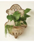 Фото #3 товара Metal Wall-Mounted Planter with Distressed Finish, Cream