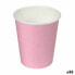 Plate set Algon Cardboard Disposable Pink (36 Units)