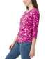 ფოტო #3 პროდუქტის Women's Printed Moss-Crepe 3/4-Sleeve Top