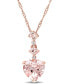 ფოტო #1 პროდუქტის Morganite (1-1/4 ct. t.w.) & Diamond Accent Tiered Heart 17" Pendant Necklace in 10k Rose Gold