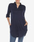 Фото #1 товара Women's Stretchy Button-Down Tunic Top