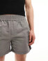 ASOS DESIGN nylon short with side stripe panel in grey