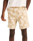 Men's 8.5" Linen Blend Flat Front Palm Tree Graphic Deck Shorts