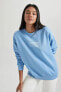 Relax Fit Bisiklet Yaka Kalın Sweatshirt B4448ax23wn