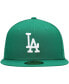 Фото #3 товара Men's Green Los Angeles Dodgers Logo White 59FIFTY Fitted Hat
