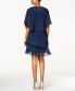 ფოტო #2 პროდუქტის Embellished Tiered Chiffon Dress & Capelet