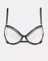 Bluebella Antoinette silver diamonte tassle open cup bra in black