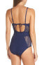 Фото #2 товара Becca Women's 236473 Navy Color Play Belted One-Piece Swimsuit Size L