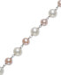 ფოტო #3 პროდუქტის Gray & White Cultured Freshwater Pearl (5-6mm & 7-8mm) Bracelet in Sterling Silver (Also in Pink & White Cultured Freshwater Pearl), Created for Macy's