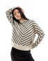 Mango chevron stripe jumper in white