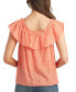 Фото #2 товара Juniors' Floral Embroidered Ruffle-Trim Scoop Neck Top