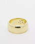 Pieces plated gift boxed chunky ring with scattered diamantes in gold