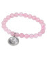 ფოტო #1 პროდუქტის 16543 Rose Quartz Bracelet with Lucky Sixpence Coin