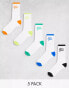 Фото #2 товара Jack & Jones 5 pack tennis socks with contrast logo in multi