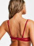 ASOS DESIGN Alaia mesh and velvet trim soft bra in burgundy