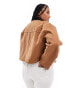 Фото #4 товара ASOS DESIGN Curve cropped pocket canvas jacket in toffee