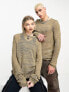 Фото #1 товара COLLUSION Unisex open stitch knitted crewneck in taupe