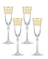 Gold-Tone Embellished Champagne Flutes with Gold-Tone Rings, Set of 4