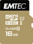 Фото #1 товара EMTEC microSD Class10 Gold+ 16GB - 16 GB - MicroSDHC - Class 10 - 85 MB/s - 21 MB/s - Blue - Gold