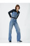 Фото #12 товара Straight Jean Kot Pantolon Yüksek Bel Düz Paça - Eve Jeans