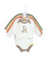 Фото #2 товара Baby Boys Cotton Long-Sleeve Bodysuits, Forest Deer 5-Pack
