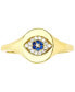 ფოტო #1 პროდუქტის Cubic Zirconia Evil Eye Signet Ring in 14k Gold-Plated Sterling Silver