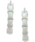 ფოტო #3 პროდუქტის Lab-Grown Opal Small Hoop Earrings (7/8 ct. t.w.) in Sterling Silver, 0.61"