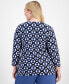 Фото #2 товара Plus Size Printed Side-Tie 3/4-Sleeve Top