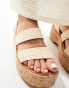 ASOS DESIGN Tangle elasticated chunky wedges in natural